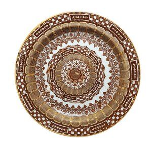 Antique Maastricht Alpine Ceramic Dinner Plate Brown/White Copper Luster 10.25"
